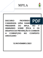 Discurso Proferido Pela Camarada Luísa Damião - 13.11.2021 - Cda