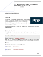 Arrays: Department of Computer Science & Engineering Web Technologies-Kcs-602 Unit-I