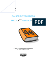 Cahier de Vacances 5e Vers 4e - Enoncé