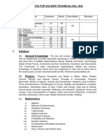 Syllabus For Soldier Technical Sol Na