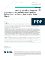 Knowledge, Perception, Attitude, and Practice of Complementary and Alternative Medicine by Health Care Workers in Garki Hospital Abuja, Nigeria