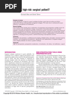 Who Is A High-Risk Surgical Patient? Review 2018