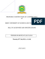 Tender No. Mucst 67 2015 2016 For Construction of The Proposed Dinning Final