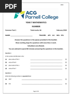 Y7 CT1 Numbers 2018 QP