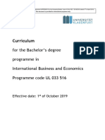 Curriculum BA International Business and Economics English