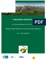 I Encontro Científico Do Parque Estadual Dos Três Picos - Resumos