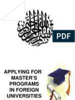 Applying - Ms Progs in Foreign Unis & Scholarships