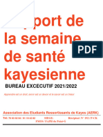 Rapport de La Semaine de Santé Kayesienne