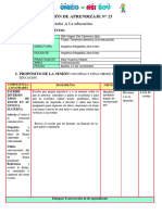 Sesion de Aprendizaje Martes 21 de Noviembre