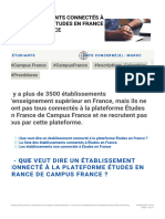 Les Établissements Connectés À La Plateforme Études en France de Campus France