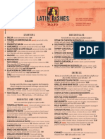 Rojo Latin Menu