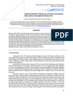 The Effect of Medium Intensity Physical Activity On Blood Glucose Levels in Diabetes Mellitus