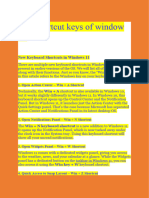 The Shortcut Keys of Window 11