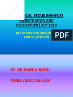 The Clinical Establishments (Registration and Regulation)