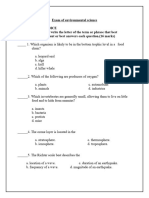 Exam of Environmental Science