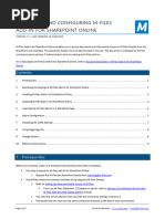 Installing and Configuring M-Files Add-In For SharePoint Online