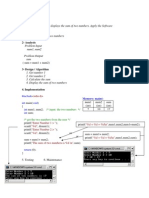 1) Write A Program That Displays The Sum of Two Numbers. Apply The Software Development Method? Calculate The Sum of Two Numbers