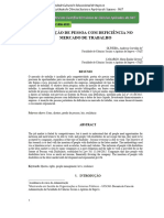 Inserção de Pessoas Com Deficiencia No Mercado de Trabalho