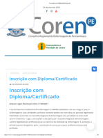 Inscrição Com Diploma - Certificado COREN