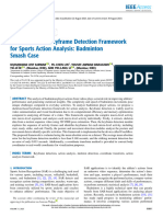 Skeleton Based Keyframe Detection Framework For Sports Action Analysis Badminton Smash Case