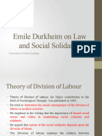 Emile Durkheim On Law and Social Solidarity