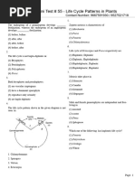 Mini Test # 55 - Life Cycle Patterns in Plants