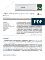 Analyzed Knowledge, Metalanguage, and Second Language Proficiency