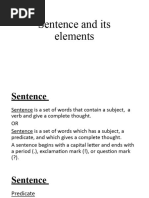 Sentence and Its Elements