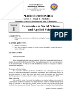 Applied Economics - Q3 - W1 - M1 - LDS - Economics As Social Science and Applied Science - JRA RTP