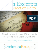 Violin Excerpts Clean Practice Parts 6th Ed