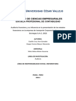 Auditoría Financiera y Su Influencia en La Presentación de Los Estados Financieros en La Empresa de Trans