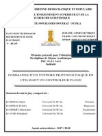 Intitulé Commande D'Un Systeme Photovoltaique en Utilisant Un Controleur Floue