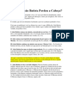 Por Que João Batista Perdeu A Cabeça