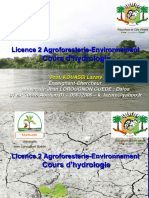 Cours D'hydrologie L2 Agro-Environnement