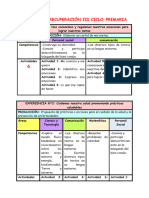 Contenido de La Carpeta de Recuperación Iii Ciclo (1° y 2° Grado)