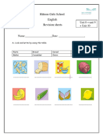 Family and Friends REVISION SHEET GRADE 3