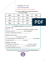 Fiches Vocabulaire CM1-CM2