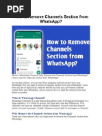 How To Remove Channels Section From WhatsApp RR