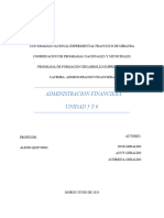 Administracion Financiera, Inforne Unidad 5 y 6 Andreina Geraldo, Jose Geraldo, Anny Geraldo