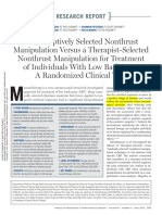 A Prescriptively Selected Non-Thrust Manipulation Versus A Therapist Selected NonThrust Manipulation For Treatment of Individuals With Low Back Pain A Randomized