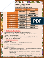 STD 7th First Monthly Time Table