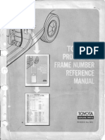 Toyota Production Frame Number Reference Manual Reissued May 1975