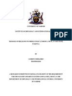 The Role of Religion in Foreign Policy Formulation, A Case Study in Kenya - Gordon Odhiambo