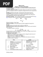 Physics Notes Chapter No 4: Force and Motion