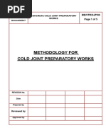 Methodology - Cold Joint Preparatory Works