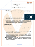 Revision Notes On Biotechnology Principles and Processes NEET 2023 - Free PDF Download