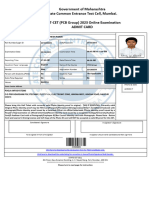 Government of Maharashtra State Common Entrance Test Cell, Mumbai. MHT-CET (PCB Group) 2023 Online Examination Admit Card