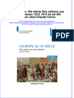 L Europe Au 19e Siècle Des Nations Aux Nationalismes 1815 1914 4e Éd 4th Edition Jean-Claude Caron Full Chapter Download PDF