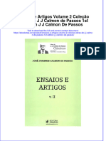 Ensaios e Artigos Volume 2 Coleção Obras de J J Calmon de Passos 1st Edition J J Calmon de Passos Full Chapter Download PDF