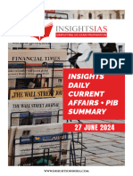 Daily Current Affairs PIB Summary 27 June 2024